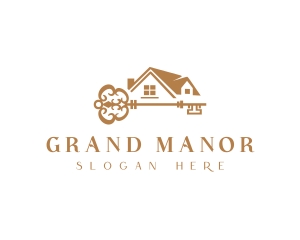 Luxury Masion House Key logo design