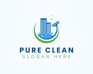 Sanitation Cleaning Squeegee logo design