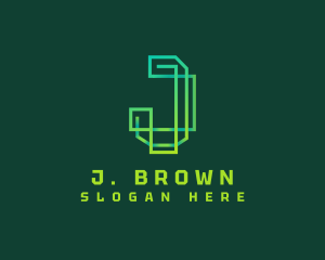 Tech Business Letter J logo design
