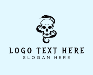 Halloween - Skull Snake Horror logo design