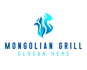 Flame Grill Chicken logo design