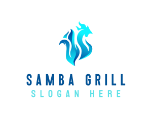 Flame Grill Chicken logo design