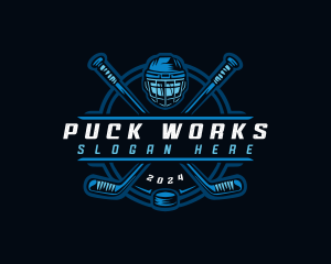 Puck - Hockey Sports Varsity logo design