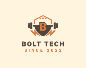 Bolt - Fitness Barbell Bolt logo design