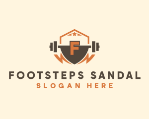 Fitness Barbell Bolt logo design