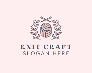 Needle Yarn Laurel Knitting logo design