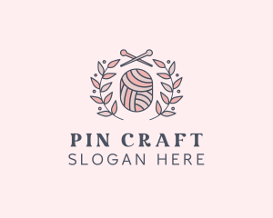 Pins - Needle Yarn Laurel Knitting logo design