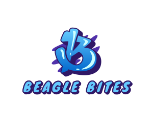 Blue Graffiti Letter B logo design