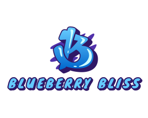 Blue Graffiti Letter B logo design