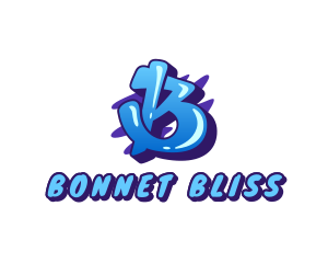 Blue Graffiti Letter B logo design