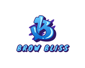 Blue Graffiti Letter B logo design