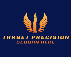 Shooting - Bullet Wings Military logo design