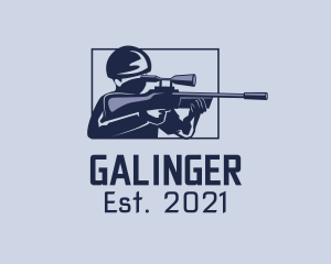 Rifle - Soldier Sniper Shooter logo design