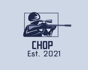 Gamer - Soldier Sniper Shooter logo design