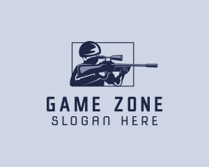 Soldier Sniper Shooter logo design