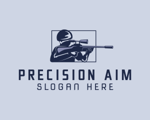 Sniper - Soldier Sniper Shooter logo design