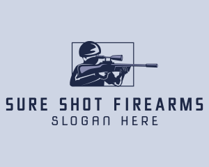 Soldier Sniper Shooter logo design