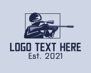 Firearm - Soldier Sniper Shooter logo design