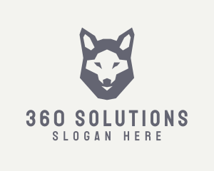 Wolf Hound Face logo design