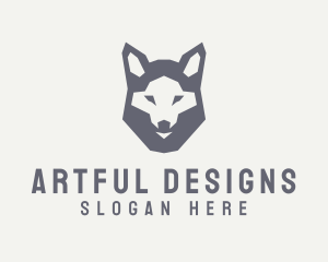 Wolf Hound Face logo design