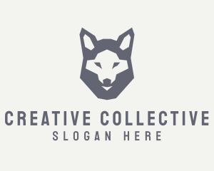 Wolf Hound Face logo design