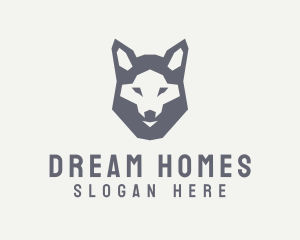 Wolf Hound Face logo design