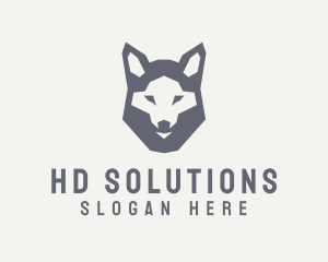 Wolf Hound Face logo design