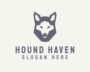 Wolf Hound Face logo design