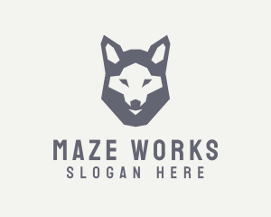 Wolf Hound Face logo design