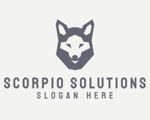 Wolf Hound Face logo design