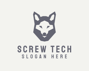 Wolf Hound Face logo design