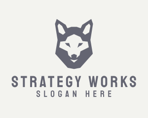 Wolf Hound Face logo design