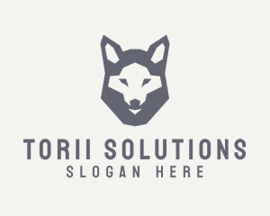 Wolf Hound Face logo design