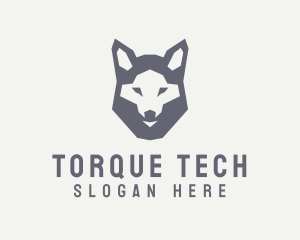 Wolf Hound Face logo design