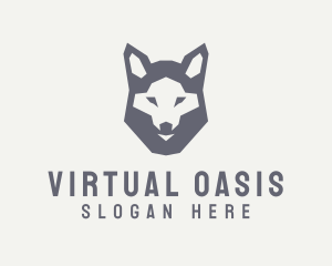 Wolf Hound Face logo design