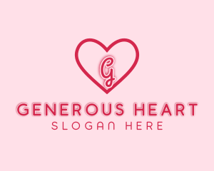 Heart Romantic Relationship logo design