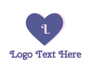 Romantic - Cute Blue Heart logo design