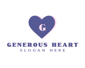 Cute Blue Heart logo design