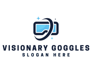 Goggles - VR Goggles Planet logo design