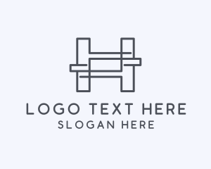 Monoline - Structure Builder Letter H logo design