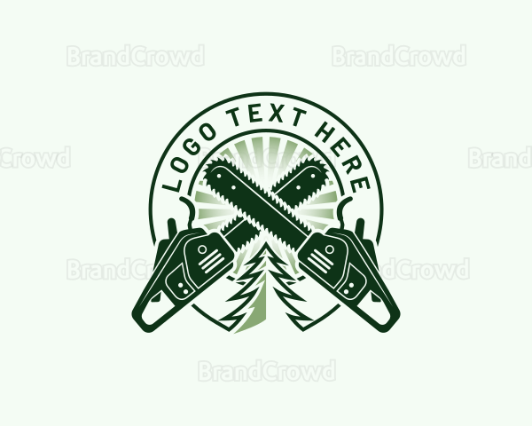 Chainsaw Logging Woodworking Logo