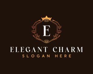 Elegant Hexagon Crown logo design