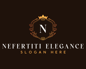 Elegant Hexagon Crown logo design