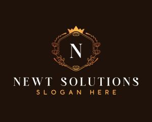 Elegant Hexagon Crown logo design