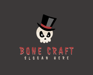 Bones - Magician Hat Skull logo design