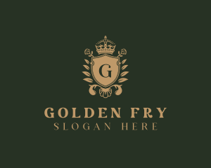 Golden Royal Shield logo design