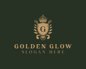 Golden Royal Shield logo design