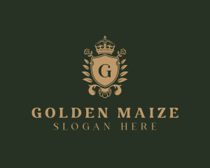 Golden Royal Shield logo design