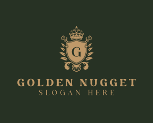 Golden Royal Shield logo design