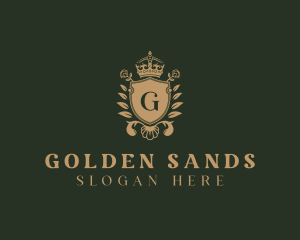 Golden Royal Shield logo design